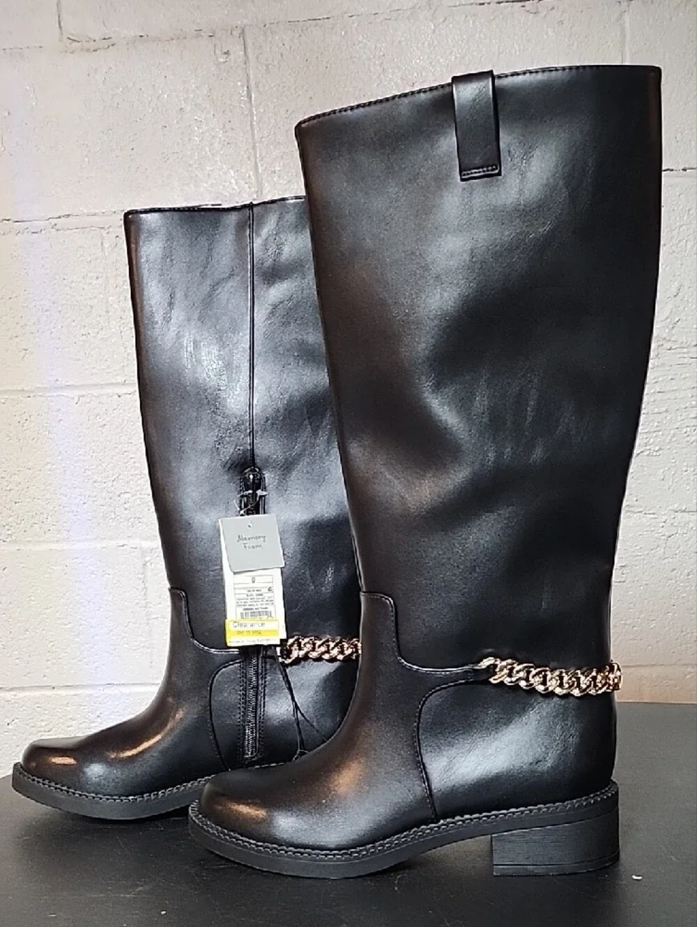 a new day Bobbi Black Over-the-Knee Chain-Accent Boots